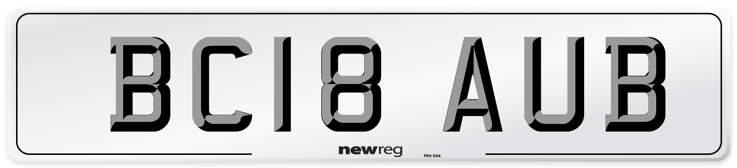 BC18 AUB Number Plate from New Reg